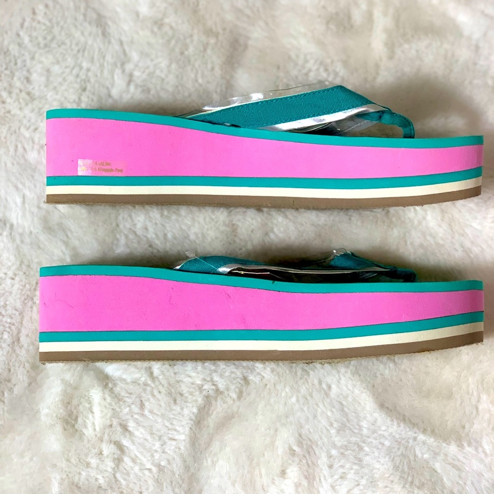 Candies wedge sandals pink and blue - Picture 8 of 10